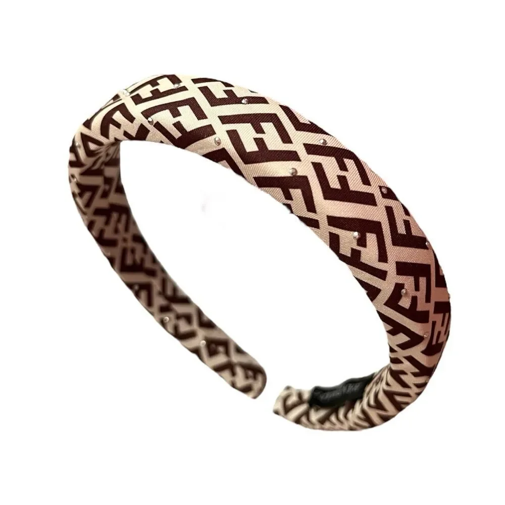 💎2/$30💎 Handmade Designer Inspired Cream And Brown FF Patterned Headband